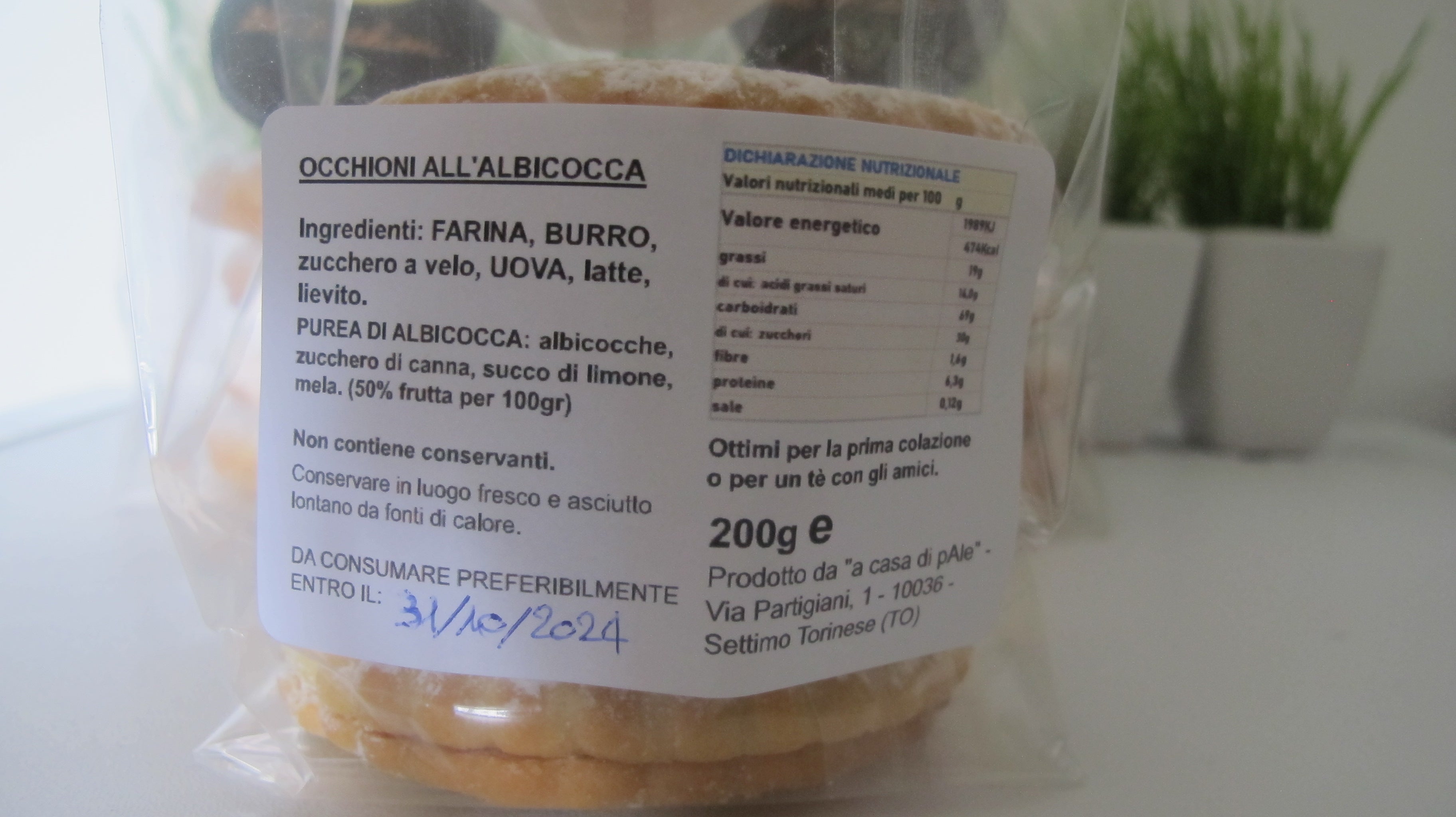 Biscotti artigianali "GLI OCCHIONI" 200gr