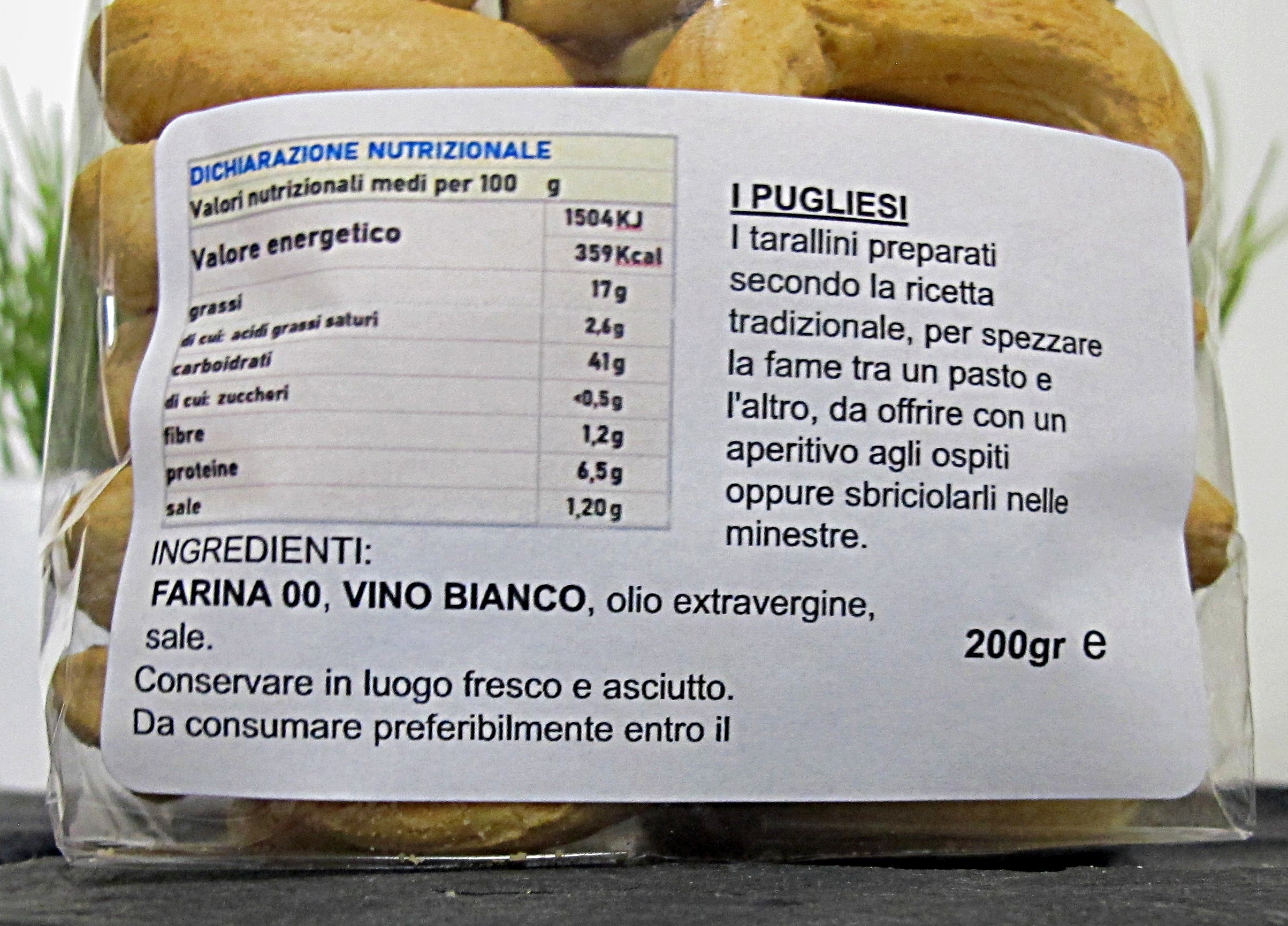 Taralli artigianali tipici "I PUGLIESI" - 200 gr