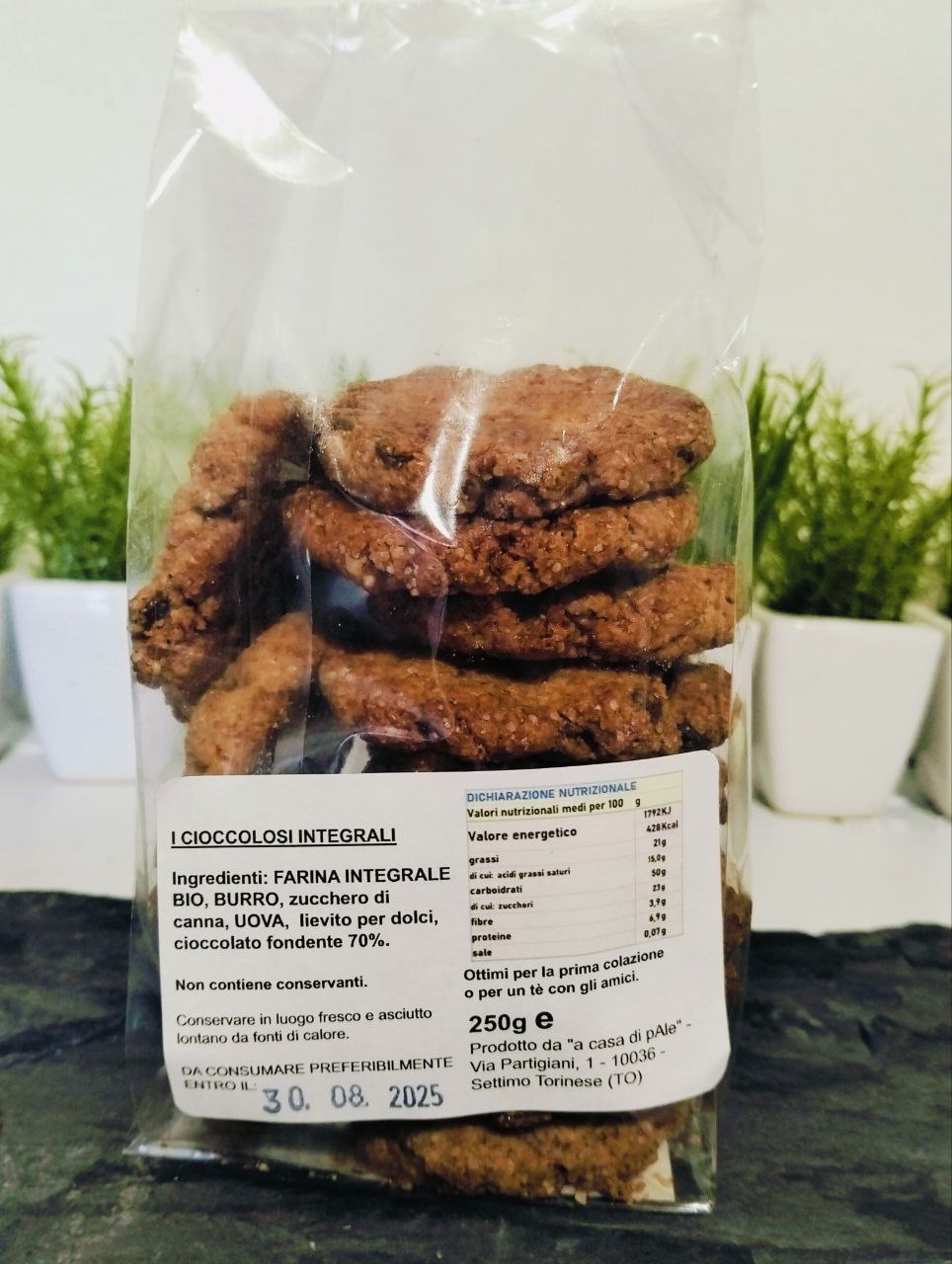 Biscotti artigianali "I CIOCCOLOSI INTEGRALI" 200gr